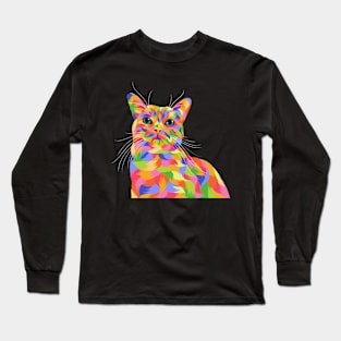 Cat Pop Art Illustration Long Sleeve T-Shirt